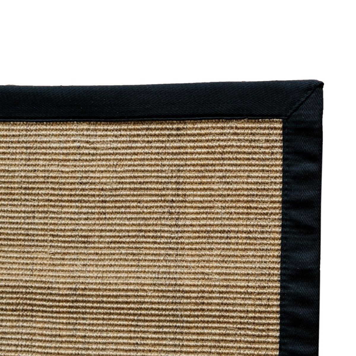 GENERICO - Alfombra Sisal Natural Borde Negro 170x240 cm BD485