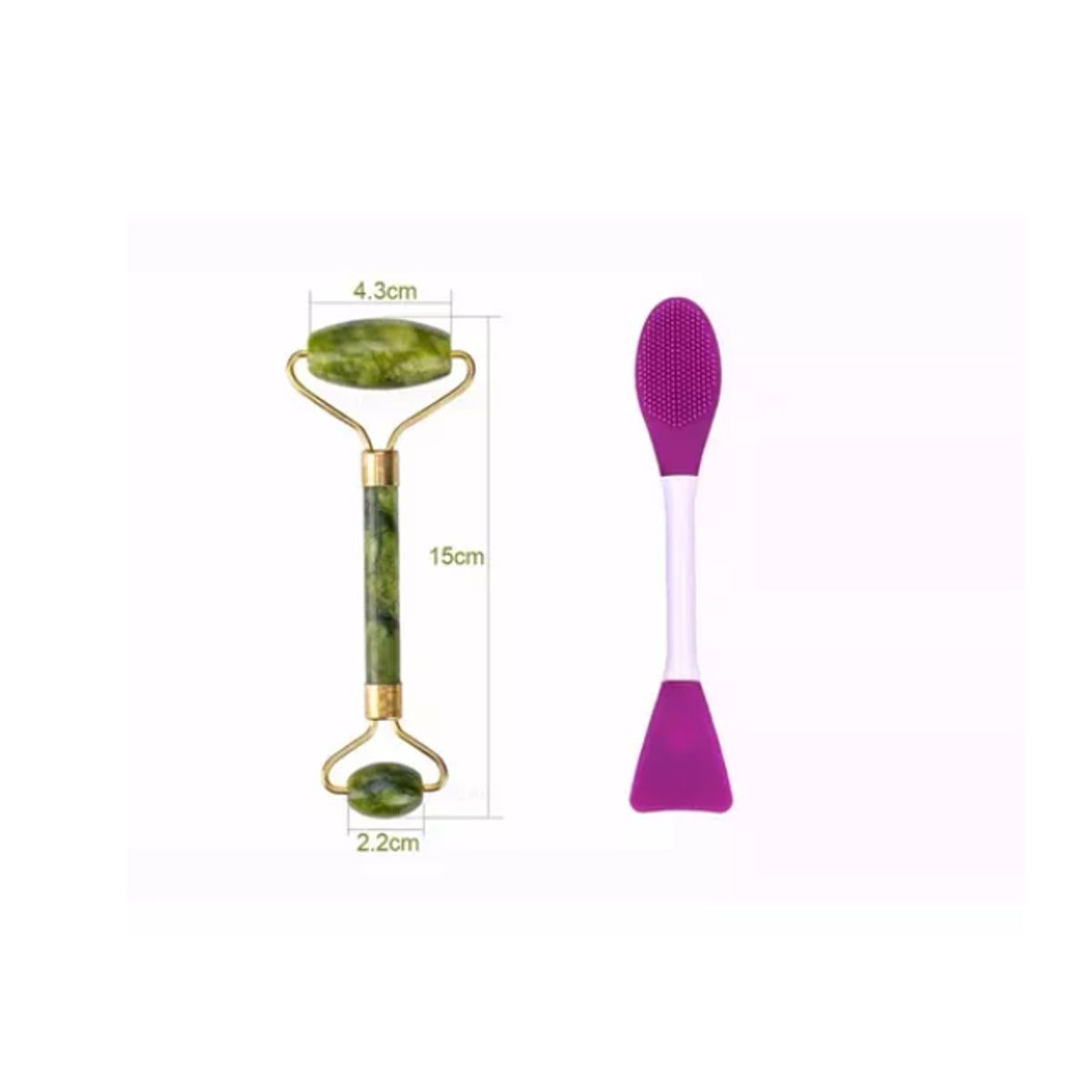 GENERICO - Cepillo Facial Exfolia Y Limpia + Rodillo Masajedor De Jade