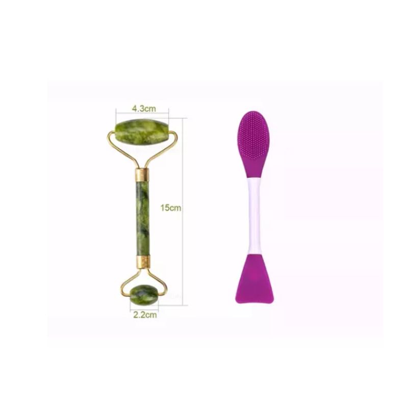 GENERICO - Cepillo Facial Exfolia Y Limpia + Rodillo Masajedor De Jade