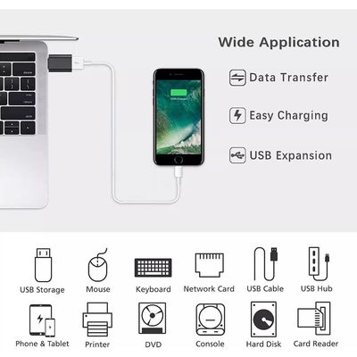 Imagen 2 del producto Adaptador Usb A Usb Tipo C Negro - Multiuso Premium - Certificado