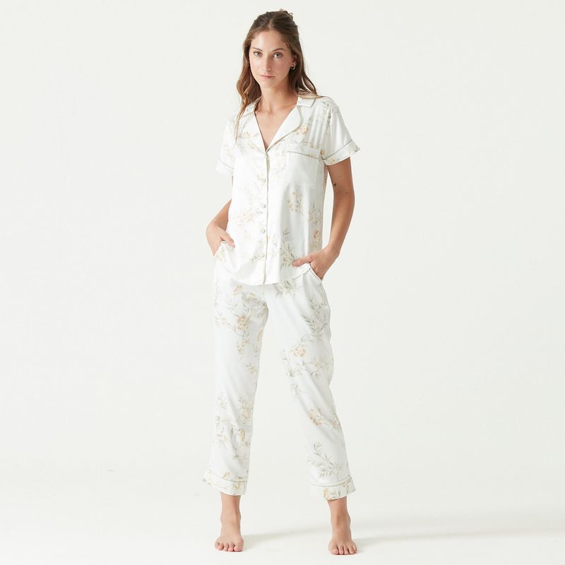 BARBIZON - Pijama Roma Manga Corta Ivory