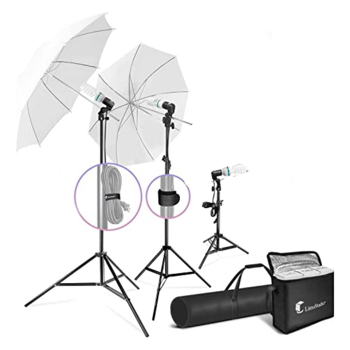 IMPORTCLICK - Set Estudio Fotográfico Iluminación Profesional - Negro