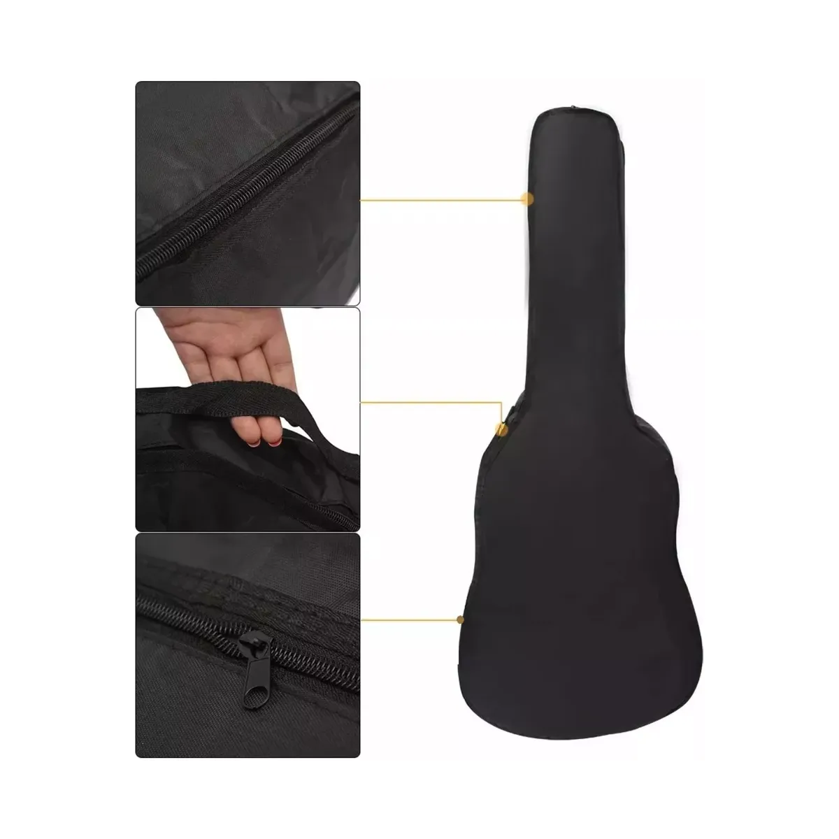 IMPORTCLICK - Funda Guitarra Acústica 40 Pulgadas Resistente Agua - Negro