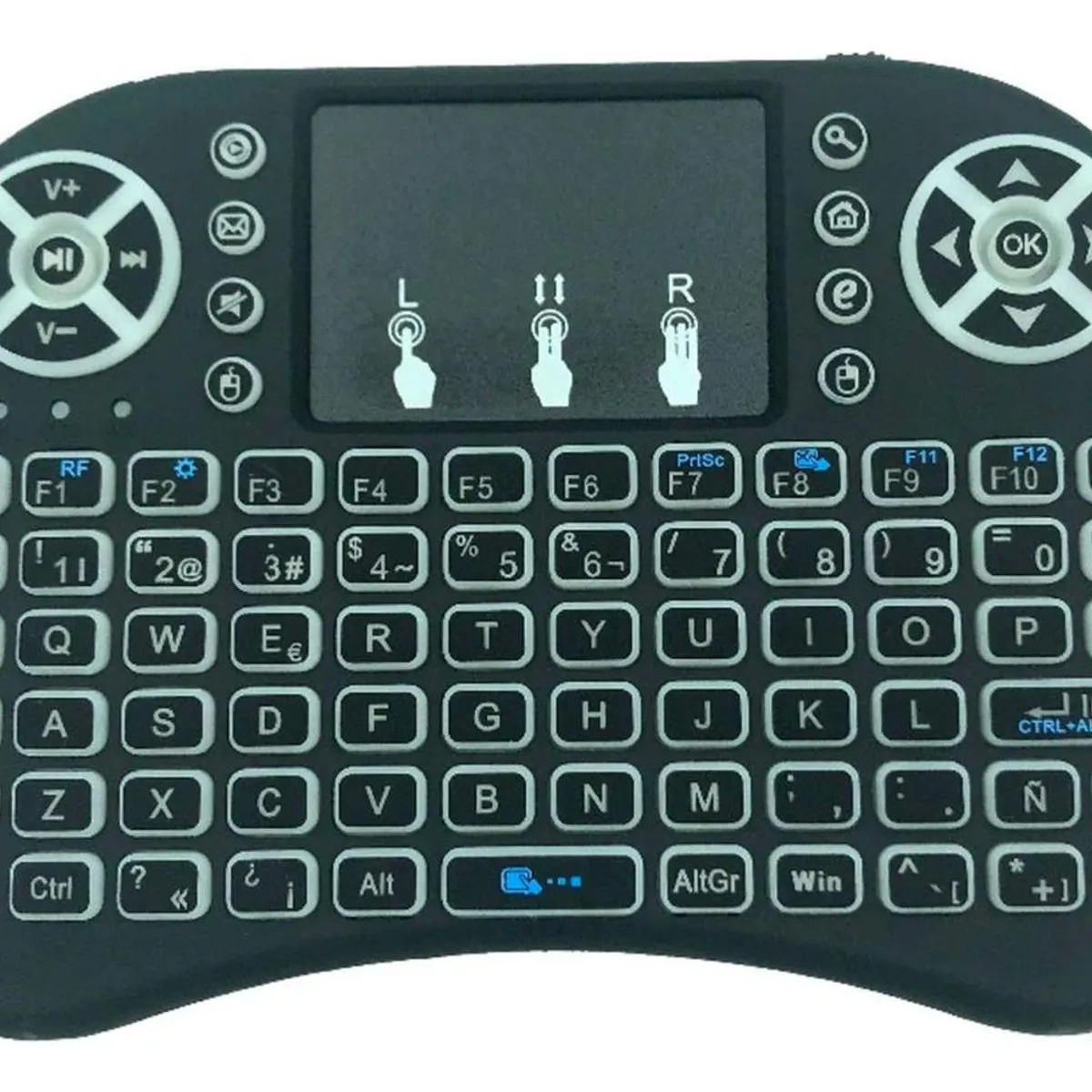 IMPORTCLICK - Mini Teclado Inalámbrico Touchpad Smart TV Retroiluminado - Blanco