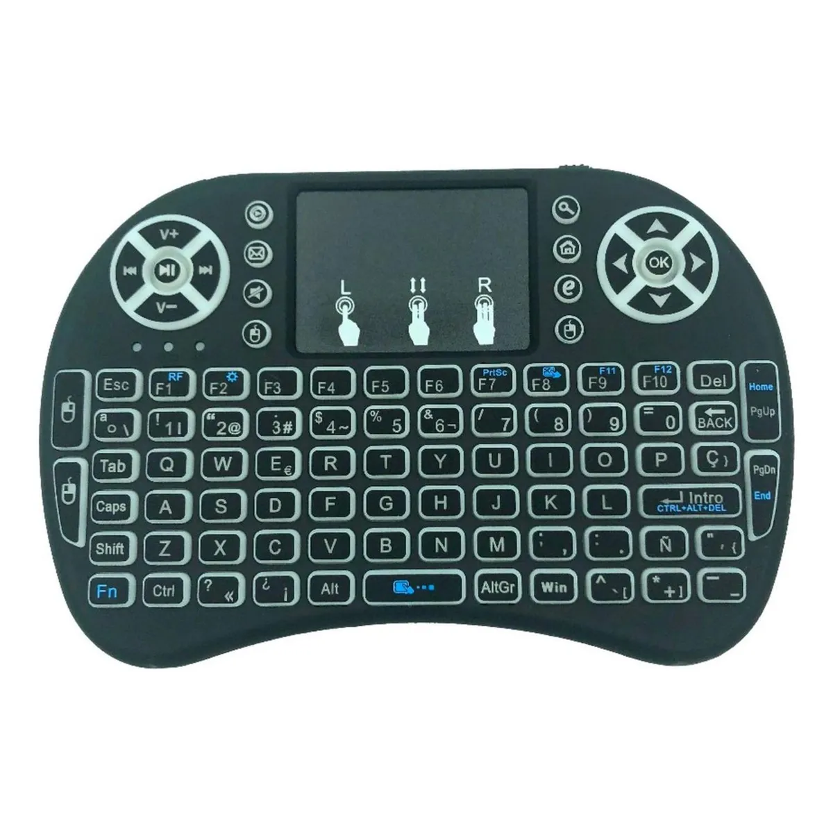 IMPORTCLICK - Mini Teclado Inalámbrico Touchpad Smart TV Retroiluminado - Blanco