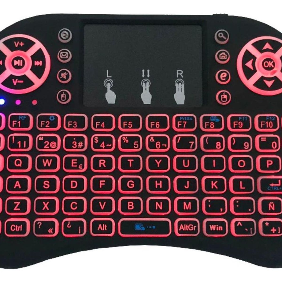 IMPORTCLICK - Mini Teclado Inalámbrico Touchpad Smart TV Retroiluminado - Blanco