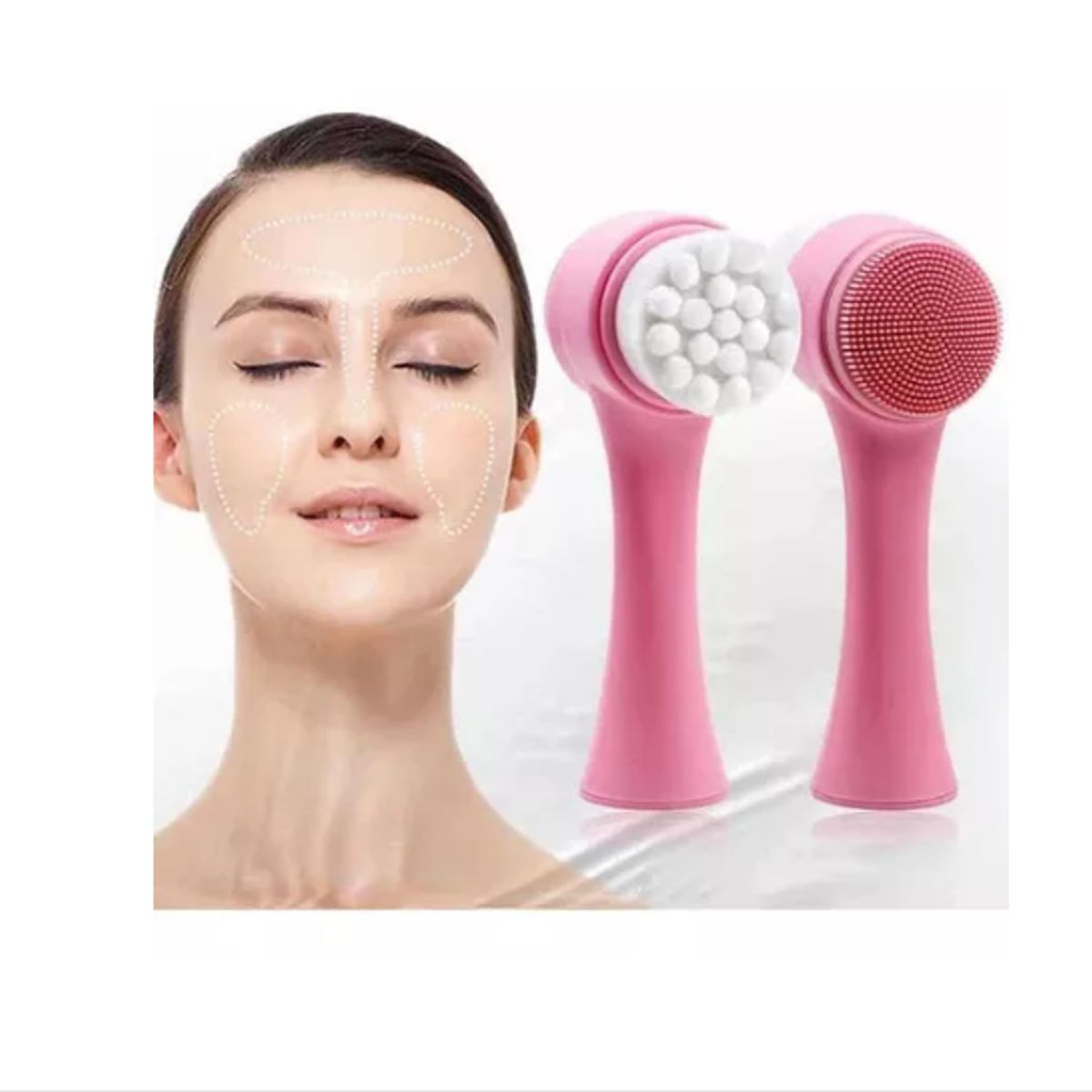 GENERICO - Pack 4 Set Rodillo Masajeador + Cepillo Limpieza Facial