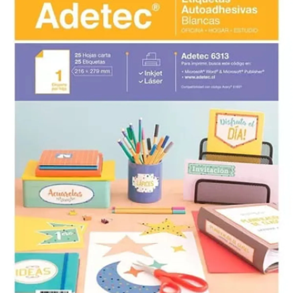 Papel Para Impresora Etiquetas Autoadhesivas Blanca 25 h, marca ADETEC - Foto Principal