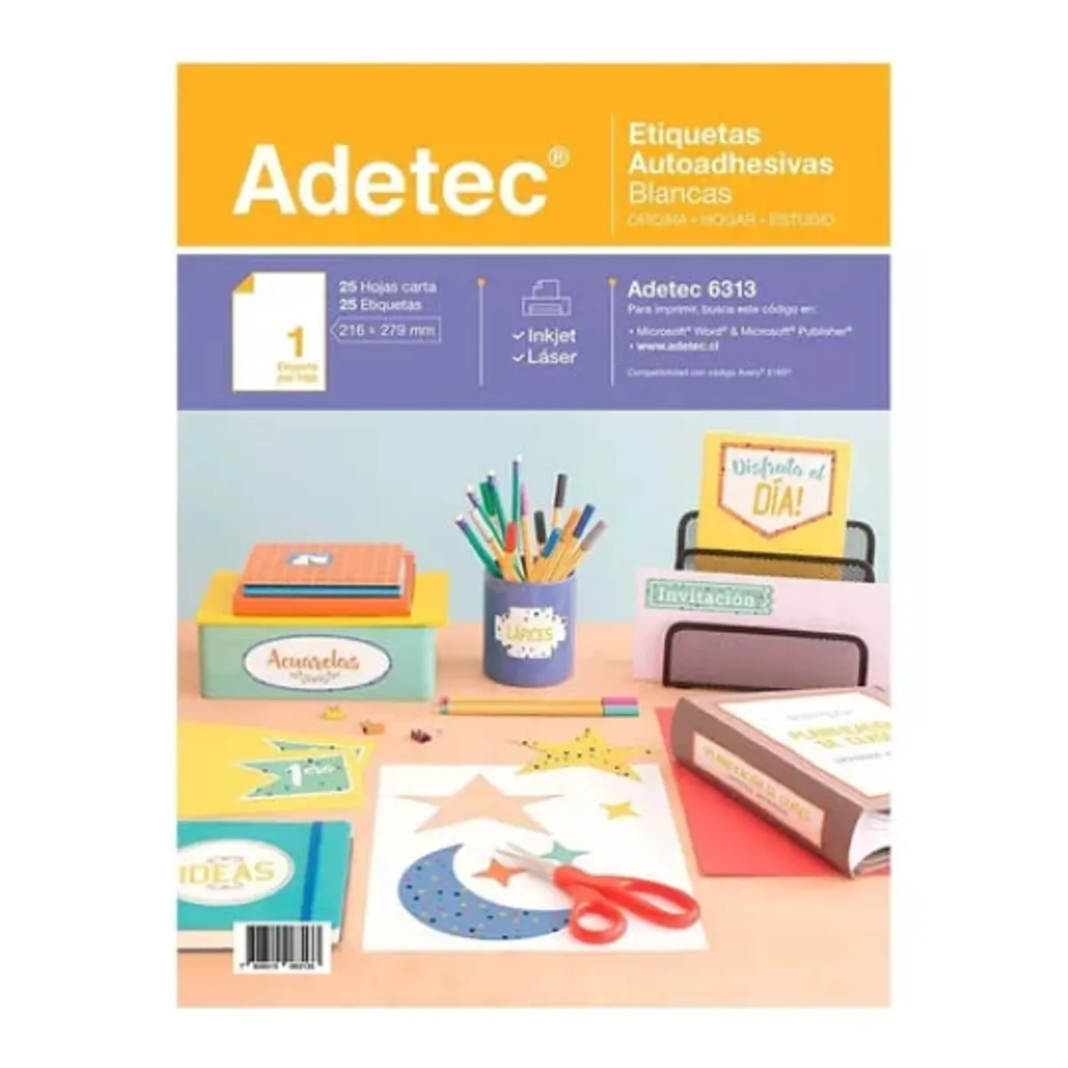 Papel Para Impresora Etiquetas Autoadhesivas Blanca 25 h, marca ADETEC - Foto Principal