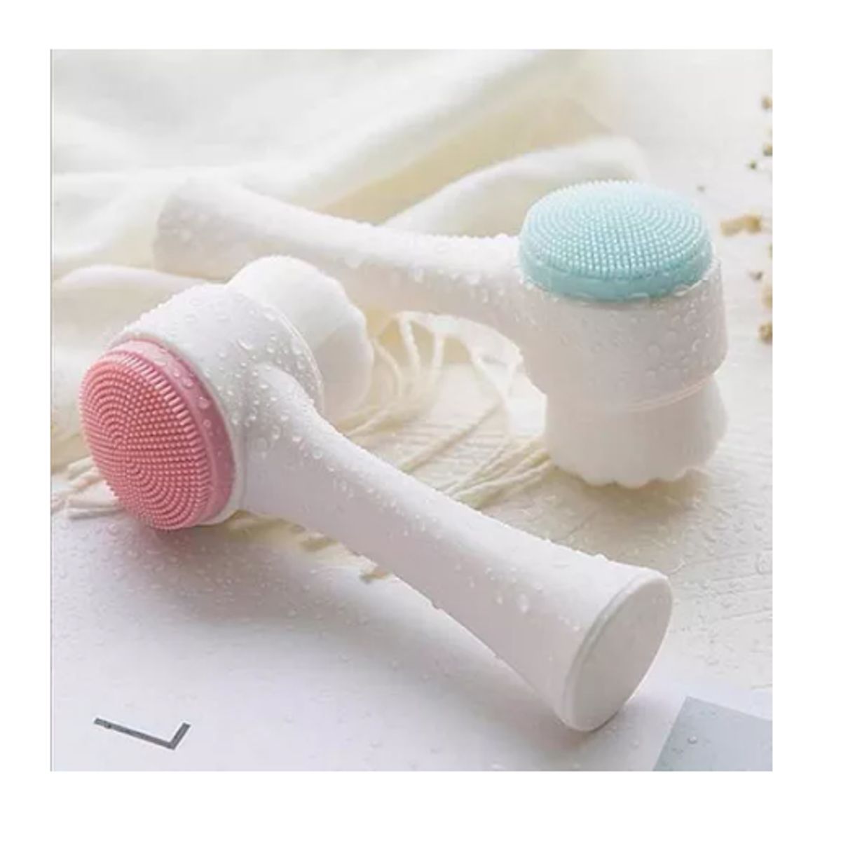 GENERICO - 12 Cepillo Manual De Limpieza Facial Doble Cara Exfoliado
