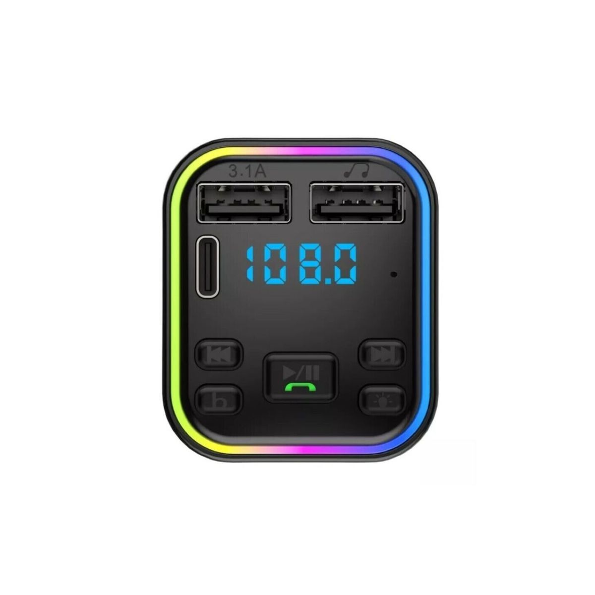 IMPORTCLICK - Reproductor MP3 Transmisor FM PD Tipo-C USB Led Automóvil