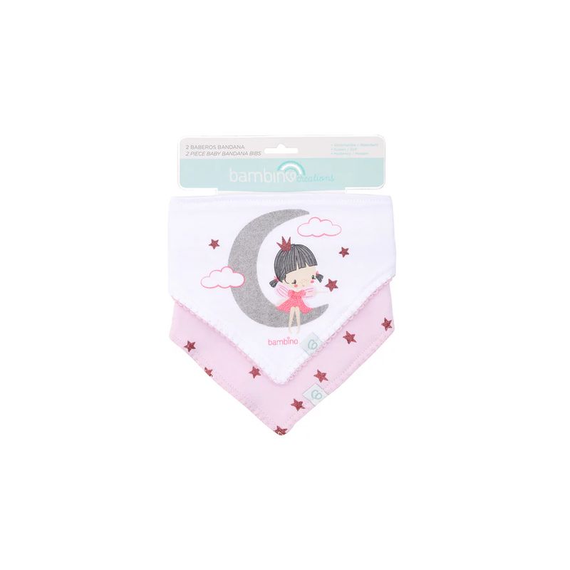 BAMBINO - Bipack Babero Bandana Gris Luna