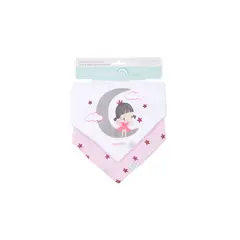 BAMBINO - Bipack Babero Bandana Gris Luna