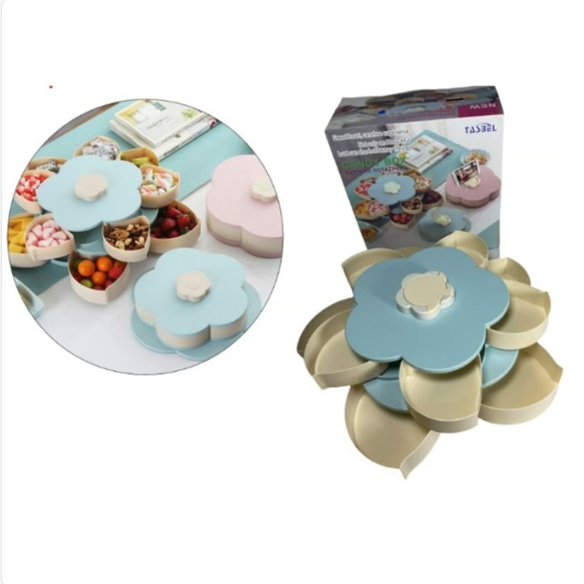 GENERICO - Flor Para Dulces Doble Rosado 10 Compartimientos Porta Celular