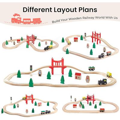 Imagen 2 del producto Pista Tren de Madera 39 piezas