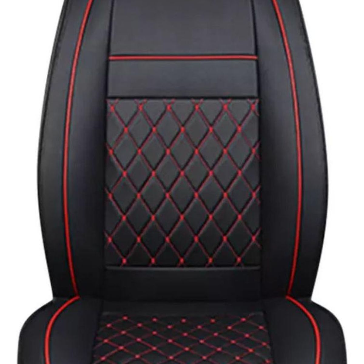 IMPORTCLICK - Funda Asiento Auto Premium Eco Cuero Lisboa Negro y Rojo