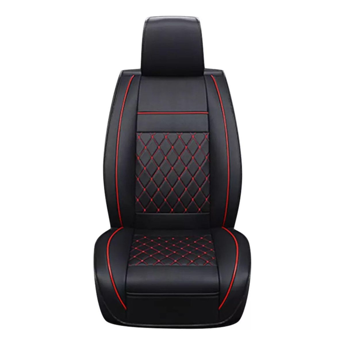 IMPORTCLICK - Funda Asiento Auto Premium Eco Cuero Lisboa Negro y Rojo