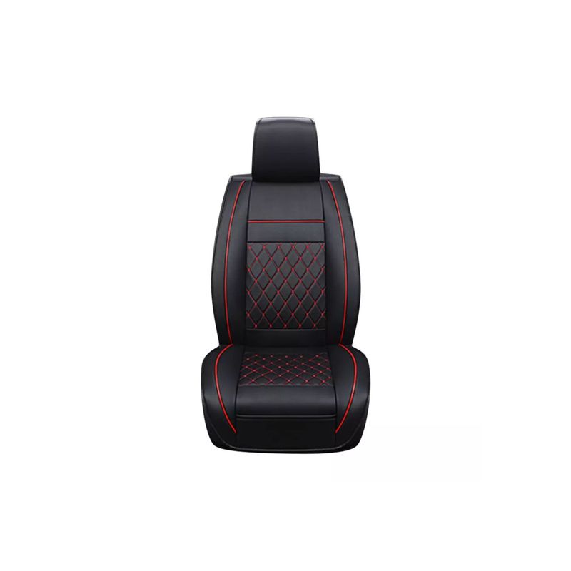 IMPORTCLICK - Funda Asiento Auto Premium Eco Cuero Lisboa Negro y Rojo