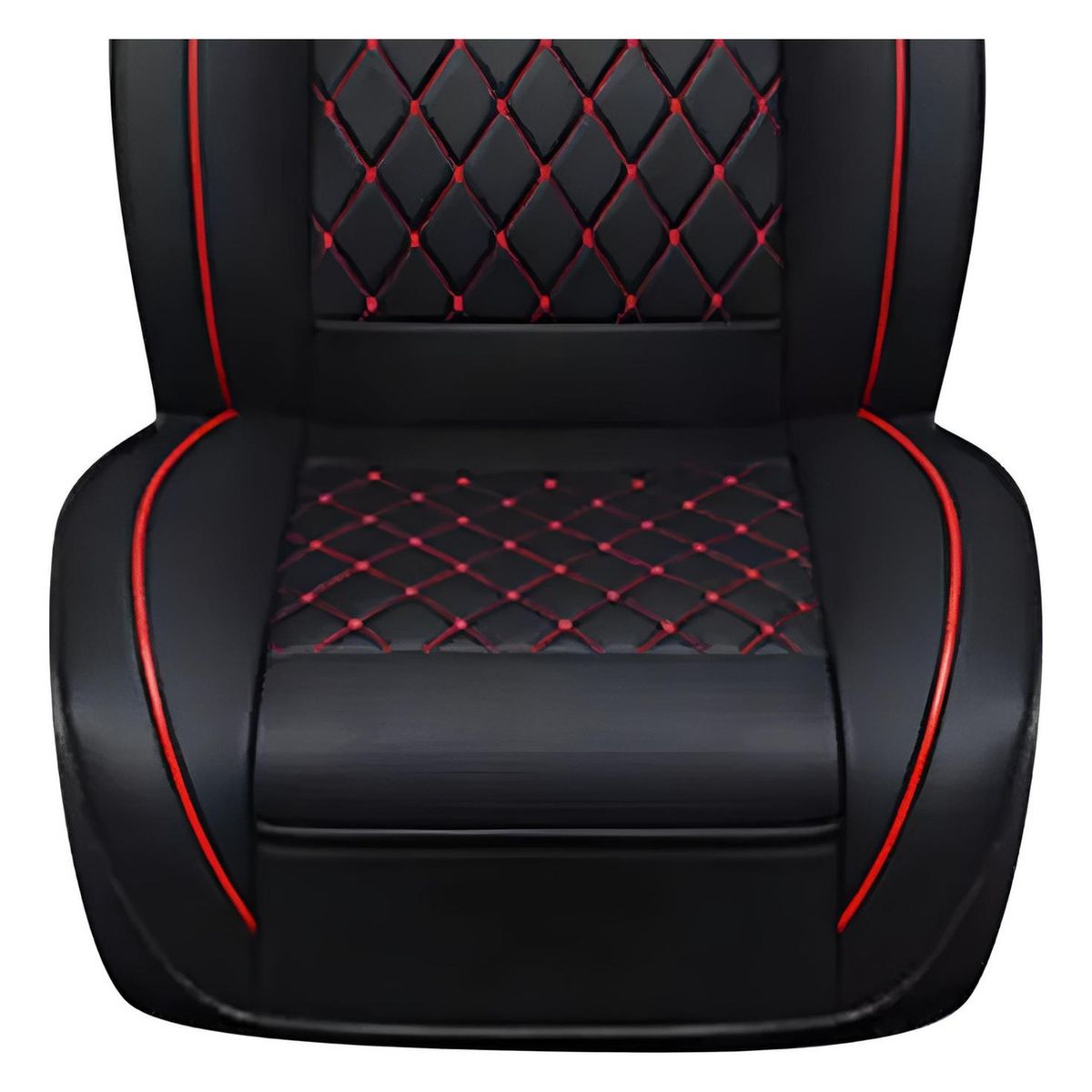 IMPORTCLICK - Funda Asiento Auto Premium Eco Cuero Lisboa Negro y Rojo