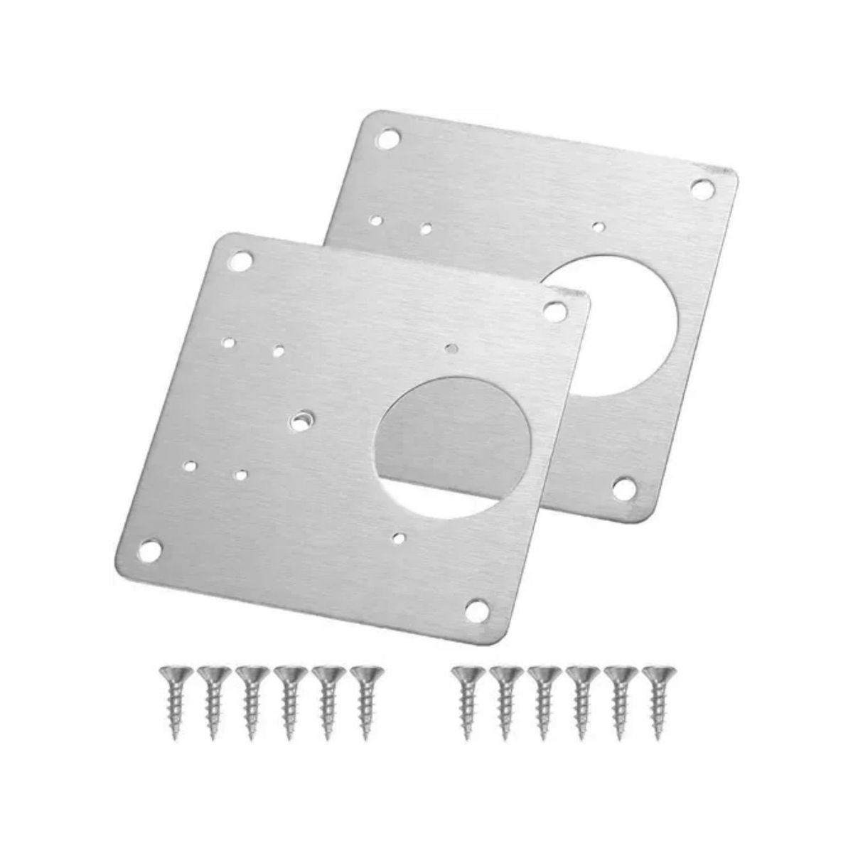 IMPORTCLICK - Set 2 Placas Reparación Bisagra Puerta Armario Mueble - Plateado