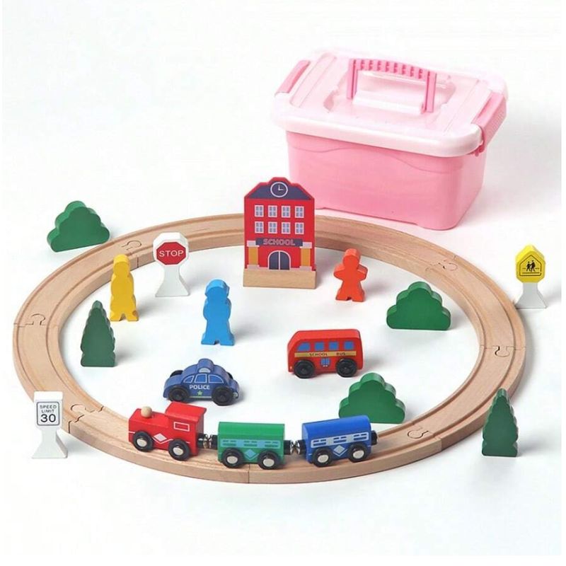 JUGUETERIA ESTELAR - Pista Tren Madera 25 piezas
