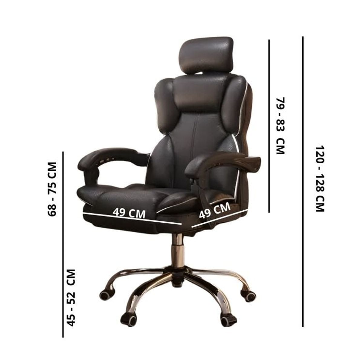 CRUSEC - Silla YT-820 Reclinable Giratoria Oficina Elegante Ergonómica