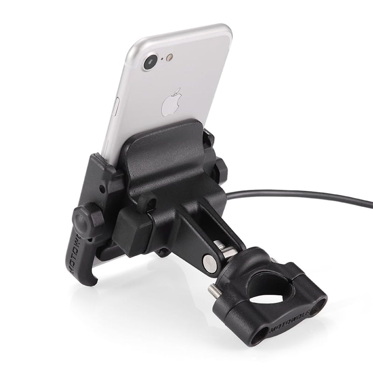 MOTOWOLF - Soporte de Aluminio para celular + cargador USB Motowolf 2805
