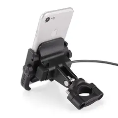 MOTOWOLF - Soporte para Moto Aluminio para celular + cargador USB 2805