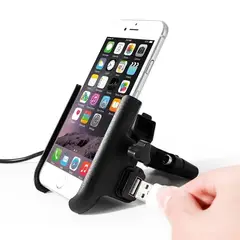 MOTOWOLF - Soporte de Aluminio para celular + cargador USB 2809