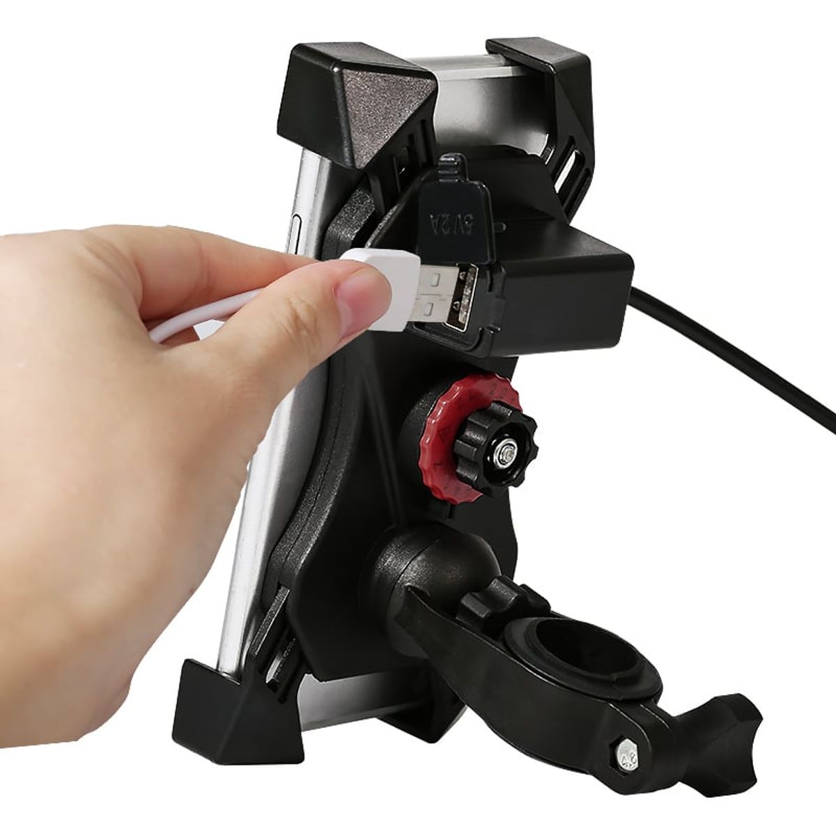 MOTOWOLF - Soporte para Moto de celular con cargador USB Motowolf 2817C