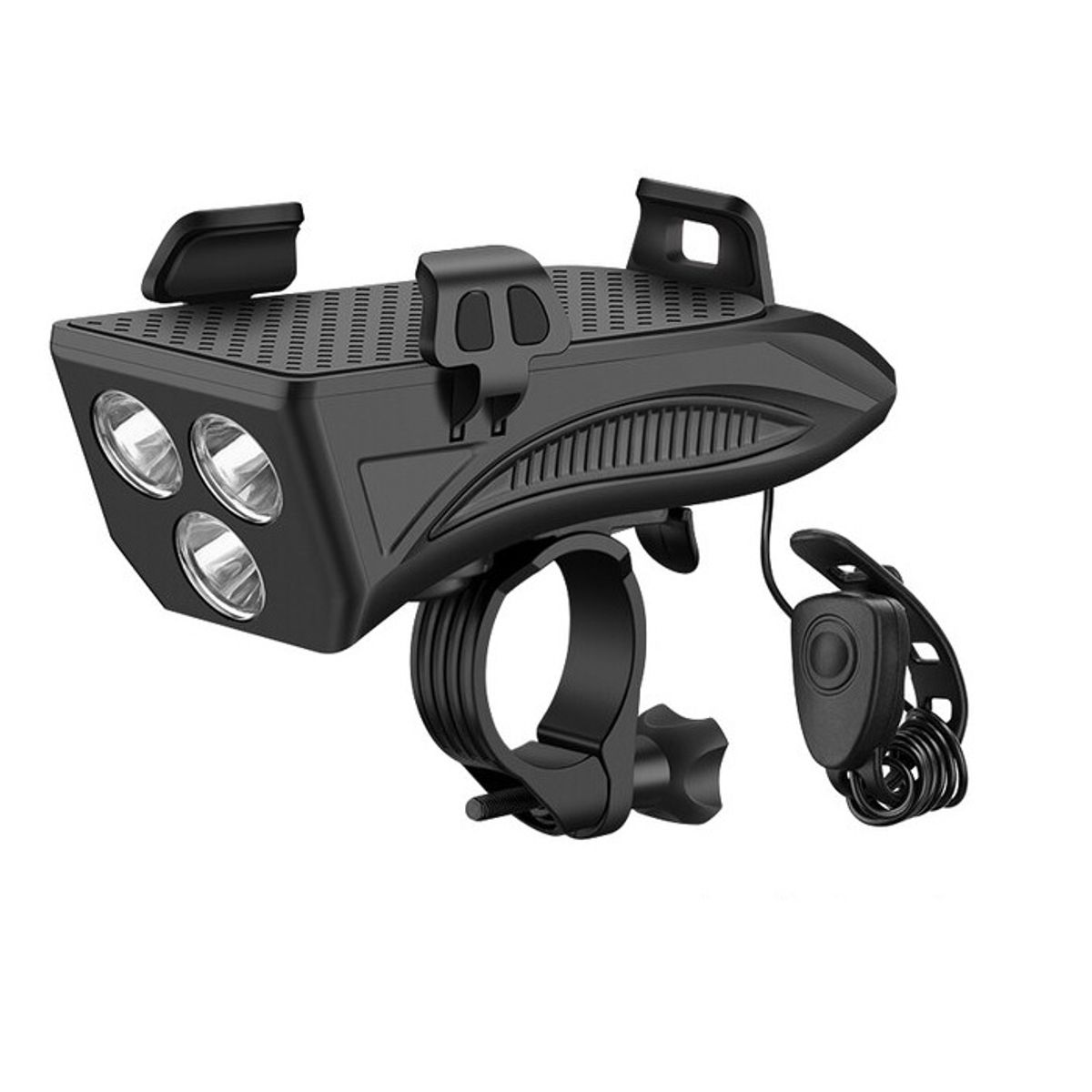 ROCKBROS - Soporte de teléfono con luz y bocina para bicicleta Rockbros P1-1