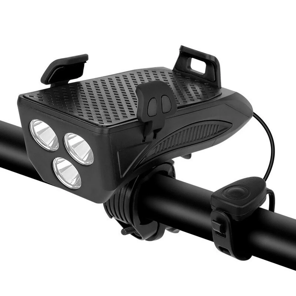 ROCKBROS - Soporte de teléfono con luz y bocina para bicicleta Rockbros P1-1