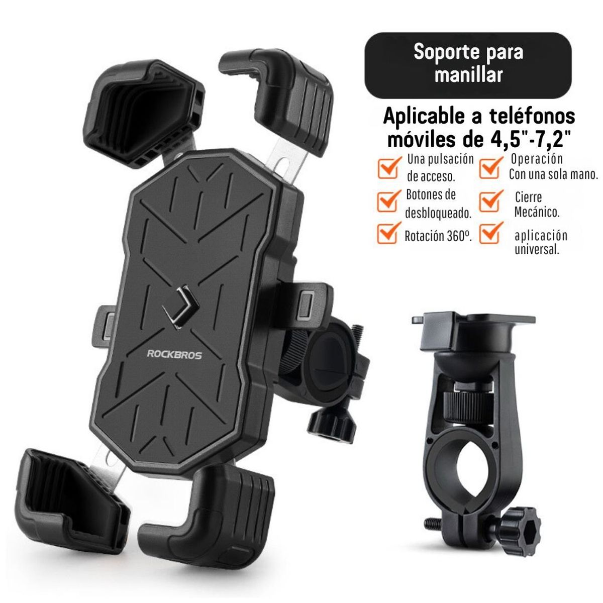 ROCKBROS - Soporte para celular de manillar extensible Rockbros HW-117