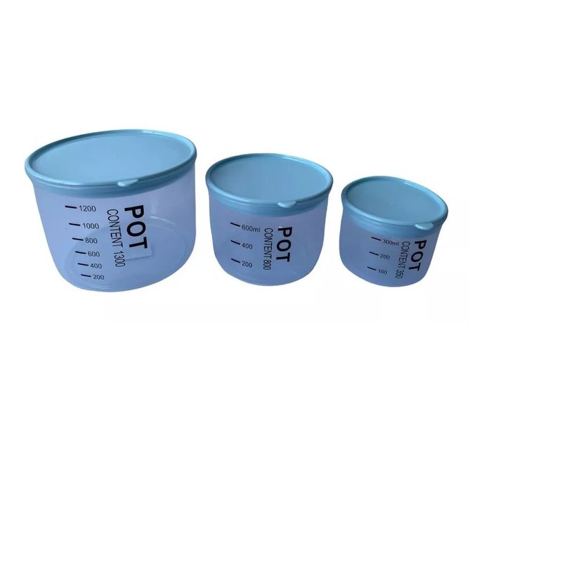 GENERICO - Pack De 3 Potes Con Medidas Pequeños