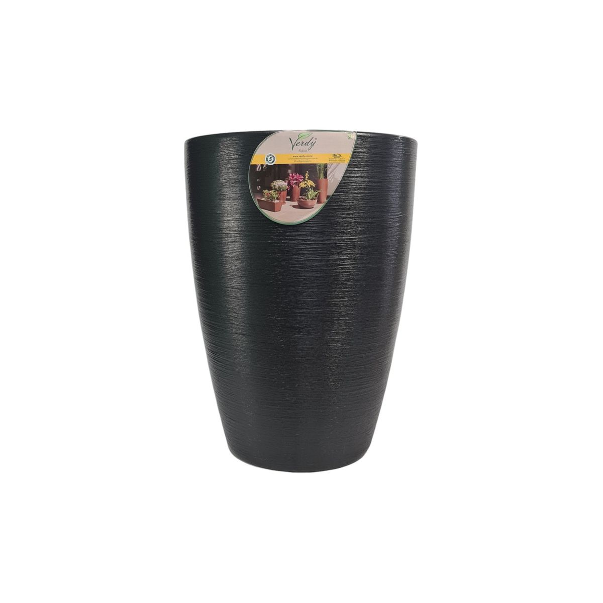 VERDY - Maceta Pantanal Rústico Negro 31x50cms Con Plato