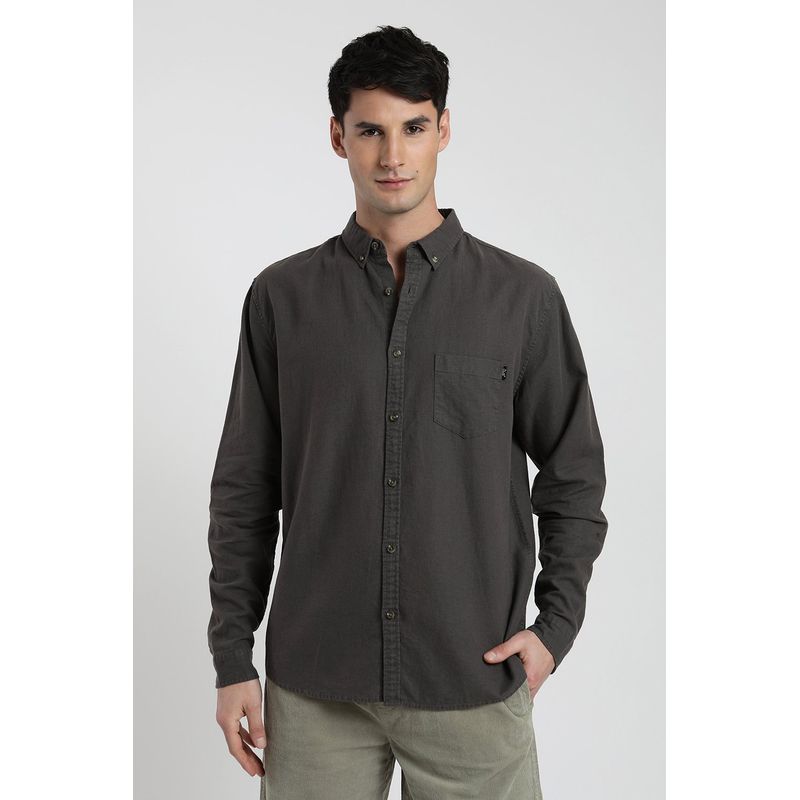 FROENS - Camisa manga larga Basic grafito - Algodón orgánico