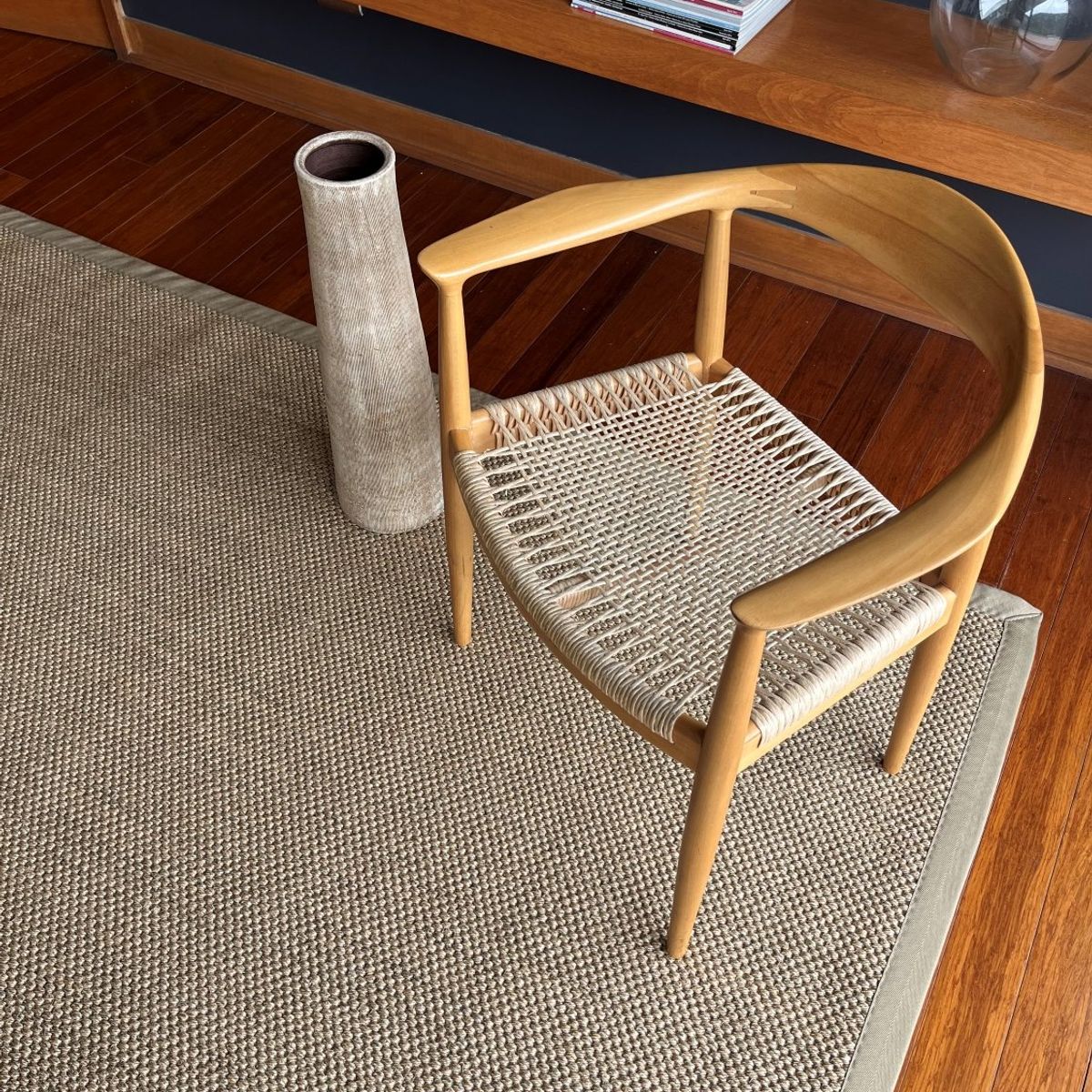 GENERICO - Alfombra Sisal Natural Borde Tela Beige 250x350 cm GG687