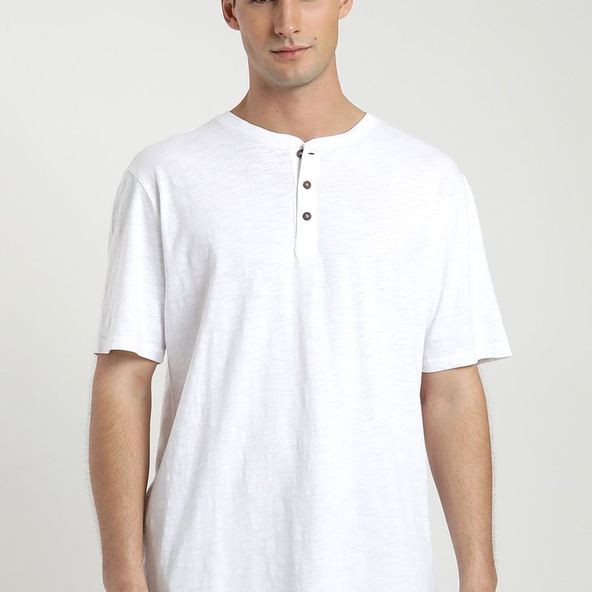 FROENS - Polera manga corta hombre Mao negro - Algodón orgánico slub