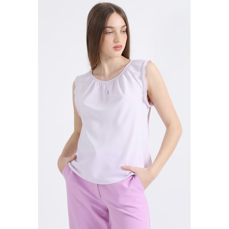 LIOLA - Blusa Volantes Romantico, Lila Liola