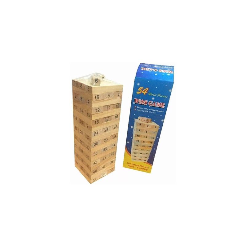 GENERICO - Juego De Jenga, Wiss Toy O Torre Infernal 54 Piezas Pequeño