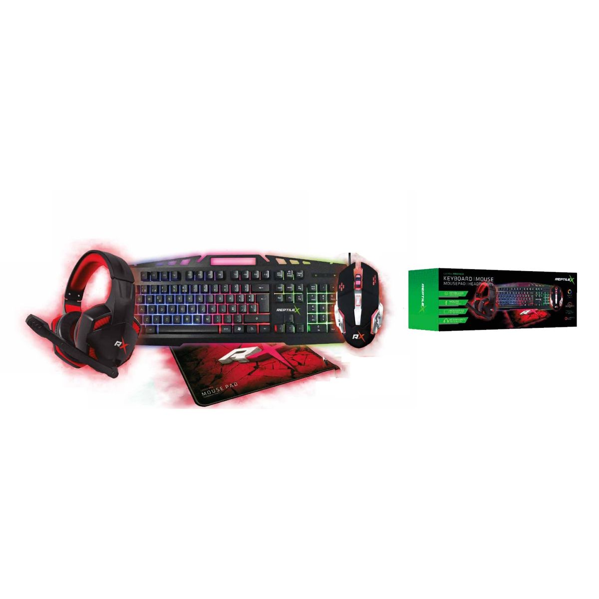REPTILEX - Kit Gamer Mouse Teclado Y Mouse Pad - SC