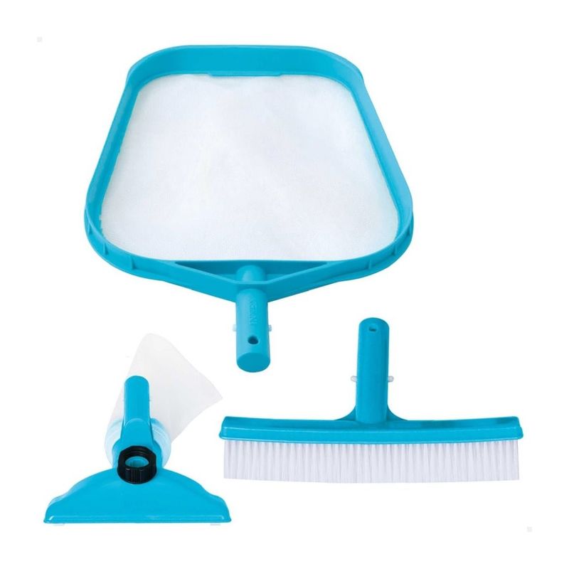 INTEX - Kit de Limpieza de Piscinas Básico INTEX Recoge Hojas Cepillo Cabezal