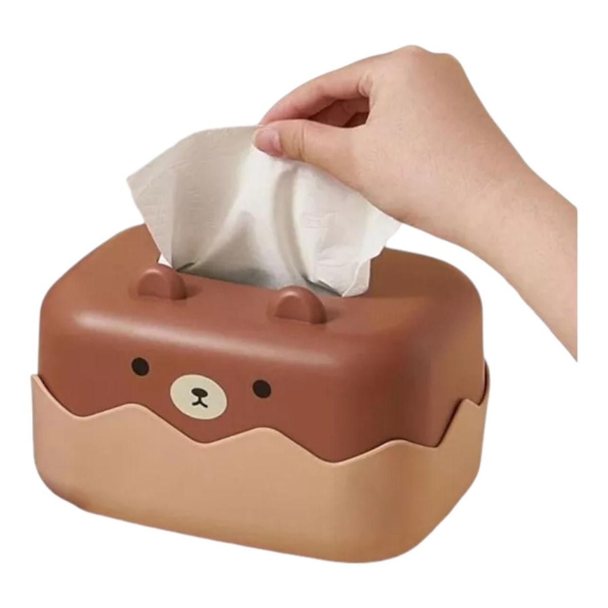 GENERICO - Servilletero Porta Pañuelo Dispensador De Servilletas Oso Cuadrado