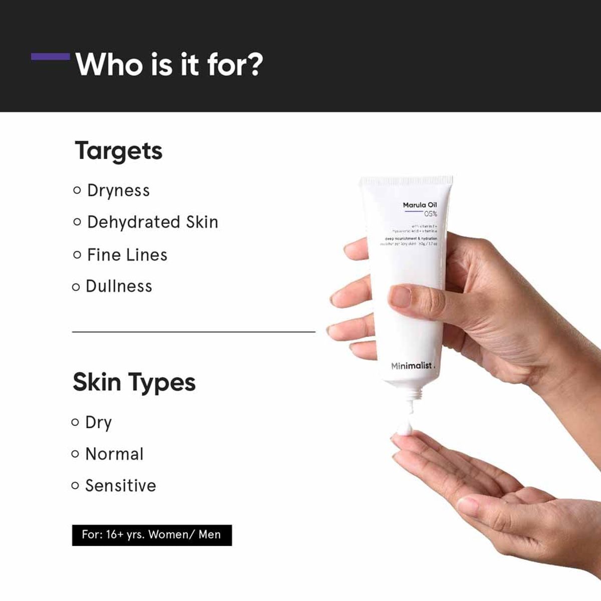 MINIMALIST - Crema Hidratante Facial Marula Oil 0.5% 50 ml Minimalist