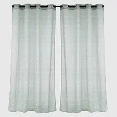 ZAHR - SET DE 2 CORTINA VISILLO BORDADO VERDE
