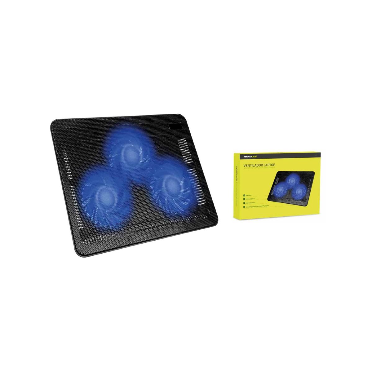 TECNOLAB - Base 3 Ventiladores Notebook Gamer Led Azul - SC