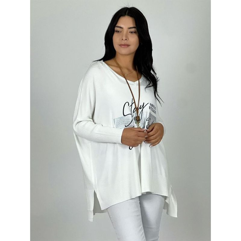 ENIGMATICA BOUTIQUE - Sweater Spandex Holgado STAY BEAUTIFUL - Negro