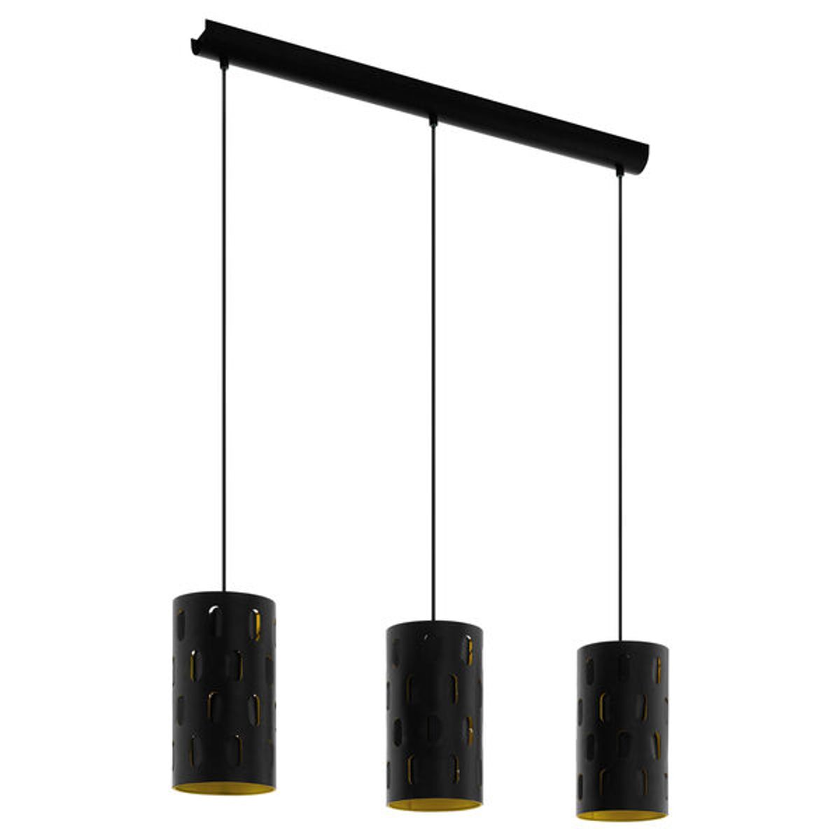 EGLO - Lámpara Colgante Ronsecco Acero Oro Negro E27 3x60W Cod. 79444