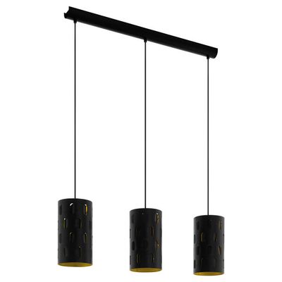 Imagen 2 del producto Lámpara Colgante Ronsecco Acero Oro Negro E27 3x60W Cod. 79444