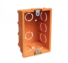 GENERICO - Caja Eléctrica Tabique Con Oreja Metálica Naranja